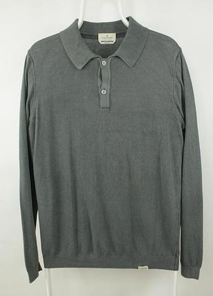 Бавовняний джемпер кофта brooksfield gray garment dyed cotton knitted jumper sweater men's