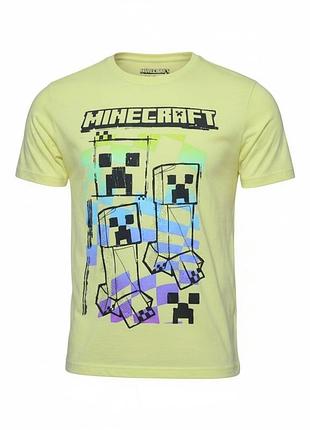 Жовта футболка minecraft  primark на хлопчика 8-9 років