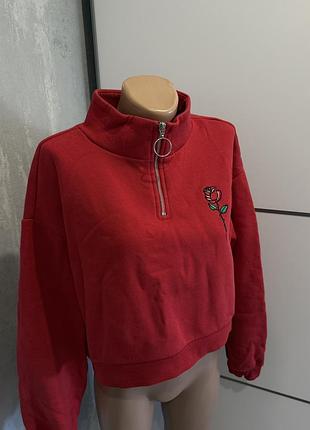 Вкорочений світшот червоний h&m розмір l 48