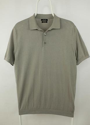 Бавовняне поло футболка massimo dutti knitted extrafine cotton slim fit polo shirt