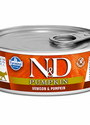 Farmina n&d pumpkin venison & pumpkin — вологий беззерновий корм для дорослих котів з олениною та гарбузом