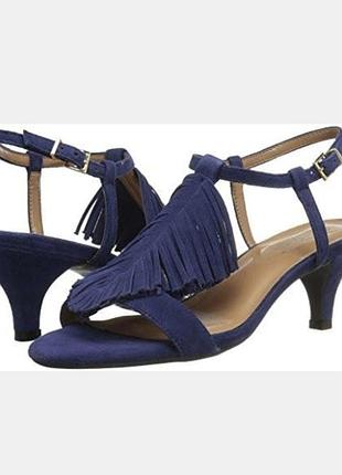 Новые синие замшевые босоножки aerosoles с бахромой р. 40-40.5 (стелька 26.5 см)