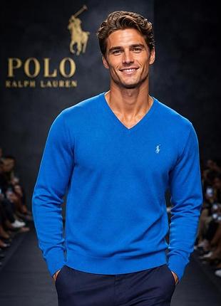 Джемпер мужской polo ralph lauren синий l, хлопок