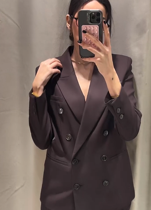 Коричневий жакет  zara