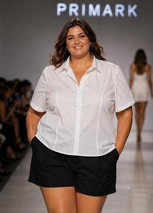 Блуза женская primark белая xl / xxl полиэстер хлопок эластан