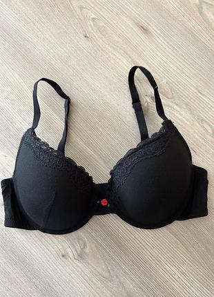 Чорний бавовняний бюст з мереживом primark