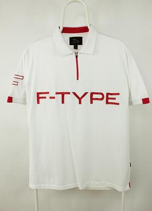 Качественное поло футболка jaguar f-type white cotton modal slim fit polo shirt