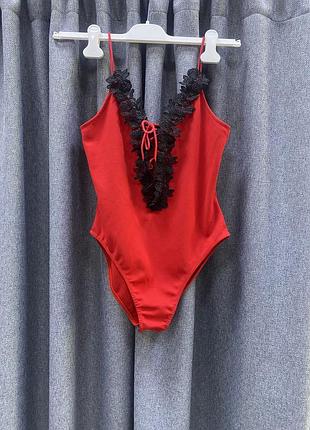 Красный боди lasula m