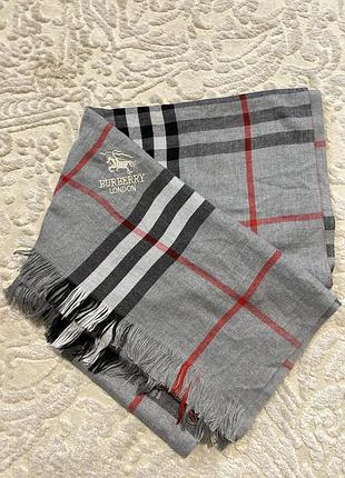 Шарф чоловічий burberry,сірий,в клітинку