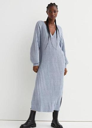 Платье-свитер h&m нежно голубого цвета xl