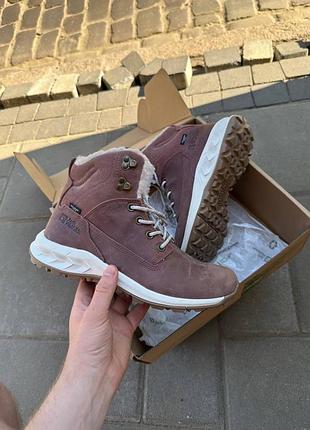 Жіночі зимові черевики jack wolfskin queenstown city texapore mid рожеві джек вулфскін взуття