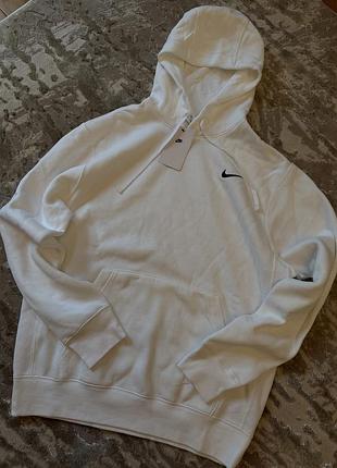Худі чоловчий nike білого кольору з капюшоном нове оригінал з флісом розмір м