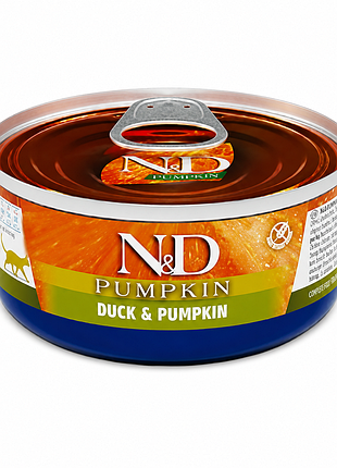Вологий корм для котів farmina n&d pumpkin duck & pumpkin — качка з гарбузом