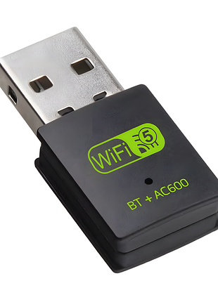 Usb wi-fi bluetooth адаптер 600 mbps дводіапазонний bt5.0 2 в 1