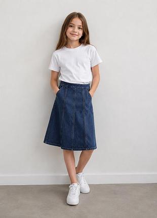 Джинсова міді спідниця юбка zara