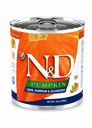 Влажный корм для котов farmina n&amp;d pumpkin lamb, pumpkin &amp; blueberry - ягненок, тыква и черника, 285 г