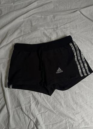 Женские спортивные трикотажные шорты adidas черные