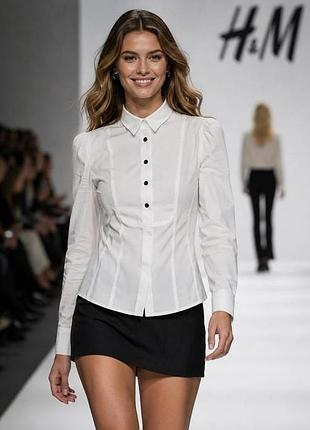 Блуза жіноча h&m біла xs бавовна