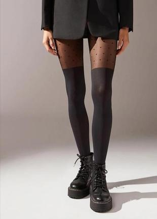 Новые шикарные плотные колготы ботфорты calzedonia