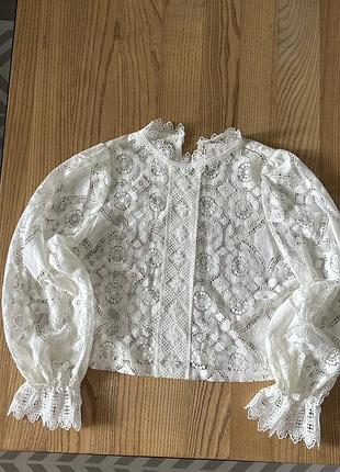 Кружевний топ zara xs/s