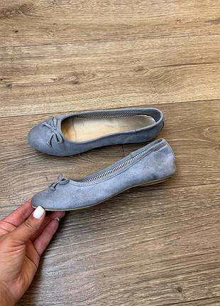 Дитячі балетки для дівчинки, туфлі, лодочки agaxy, р.34, устілка 21см. блакитні