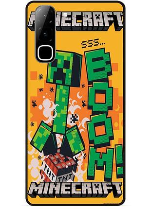 Силиконовый чехол бампер для infinix hot 70 (x6895) стив minecraft крипер майнкрафт