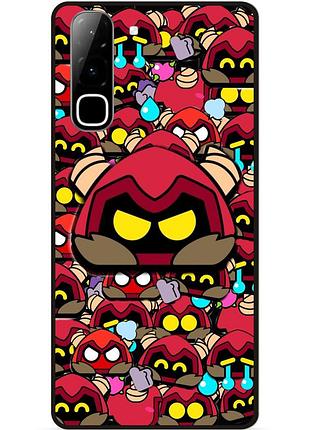 Силиконовый бампер чехол для infinix hot 70 (x6895) стикеры бравл r-t brawl