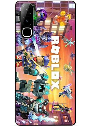 Силиконовый бампер чехол для infinix hot 70 (x6895) с картинкой роблокс roblox