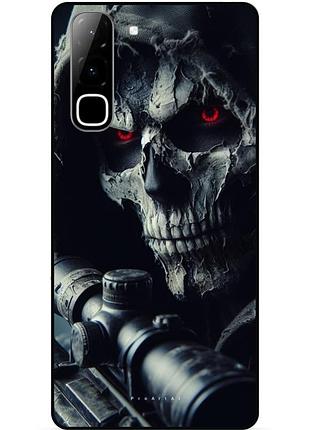 Чехол силиконовый бампер для infinix hot 70 (x6895) с рисунком скелет череп
