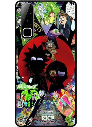 Силиконовый чехол бампер для infinix hot 70 (x6895) с рисунком rick and morty рик и морти