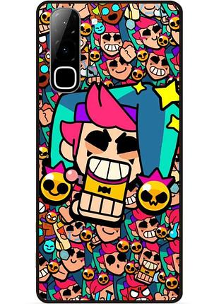 Силиконовый бампер чехол для infinix hot 70 (x6895) стикеры бравл честер brawl