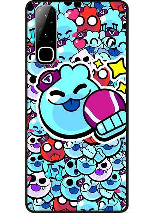 Силиконовый бампер чехол для infinix hot 70 (x6895) стикеры бравл скуик brawl