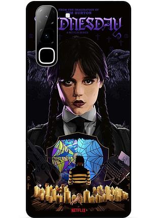 Чехол силиконовый бампер для infinix hot 70 (x6895) с рисунком уэнздей wednesday