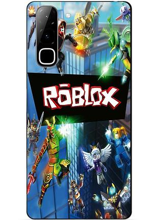 Силиконовый бампер чехол для infinix hot 70 (x6895) с картинкой roblox роблокс