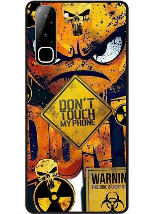 Чехол силиконовый бампер для infinix hot 70 (x6895) с рисунком смайл dont touch my phone