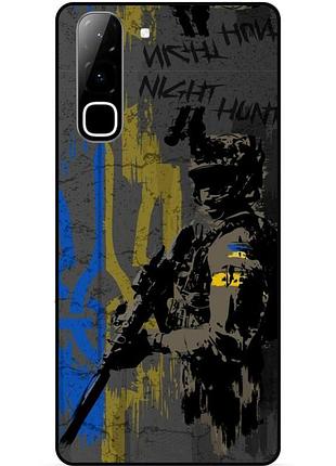 Силиконовый бампер чехол для infinix hot 70 (x6895) с рисунком зсу украина night hunter