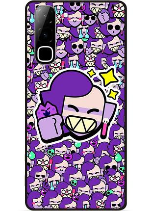 Силиконовый бампер чехол для infinix hot 70 (x6895) стикеры бравл эмз brawl