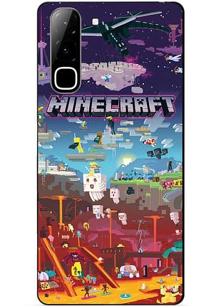 Силиконовый бампер чехол для infinix hot 70 (x6895) игра minecraft майнкрафт