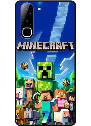 Силиконовый бампер чехол для infinix hot 70 (x6895) с картинкой minecraft майнкрафт