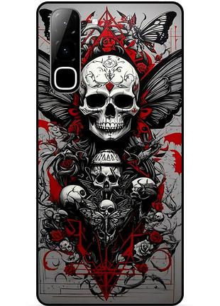 Силиконовый чехол для infinix hot 70 (x6895) с рисунком череп скелет