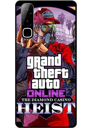 Силиконовый чехол бампер для infinix hot 70 (x6895) с картинкой гта gta