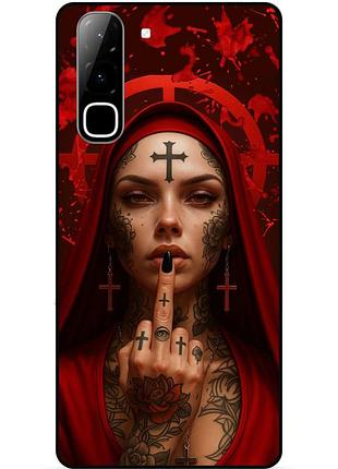 Силиконовый чехол бампер для infinix hot 70 (x6895) с рисунком монашка бунтарка
