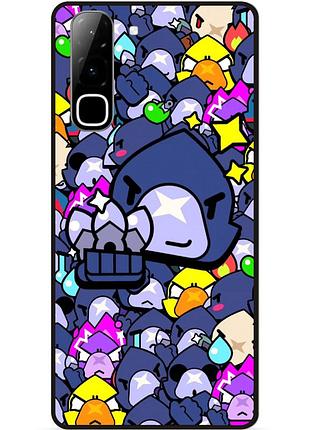 Силіконовий чохол бампер для infinix hot 70 (x6895) стікери бравл ворон brawl