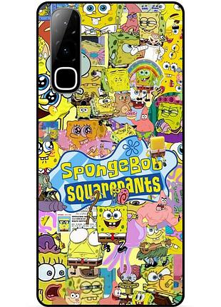 Силиконовый чехол бампер для infinix hot 70 (x6895) с рисунком sponge bob губка боб