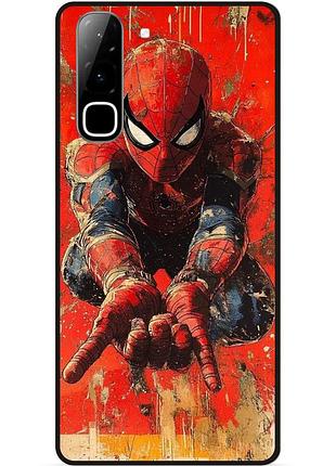 Силиконовый бампер чехол для infinix hot 70 (x6895) с рисунком spider man человек паук майлз моралес