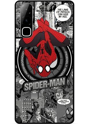 Силиконовый чехол бампер для infinix hot 70 (x6895) с рисунком человек паук spider man