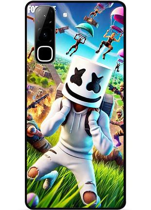 Силиконовый чехол бампер для infinix hot 70 (x6895) с рисунком фортнайт fortnite