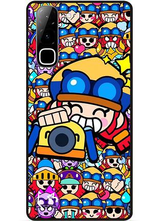 Силиконовый бампер чехол для infinix hot 70 (x6895) стикеры бравл джесси brawl