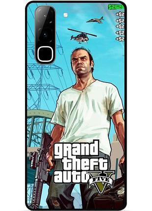 Силиконовый чехол бампер для infinix hot 70 (x6895) с рисунком gta гта