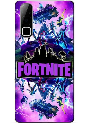 Силиконовый бампер чехол для infinix hot 70 (x6895) с рисунком fortnite marvel фортнайт марвел